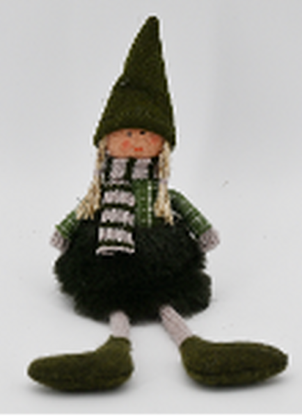 Fabric Sitting Girl in Green