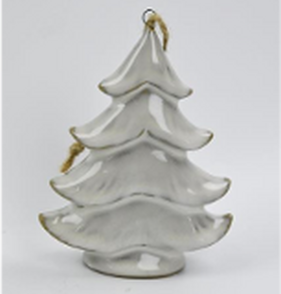Natural Ceramic Standing/Hanging Christmas tree Ornament