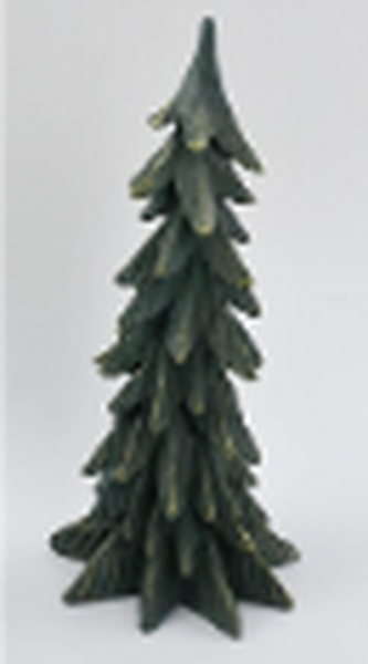 Resin Christmas Tree Dark Sage with Gold Edging  Tall