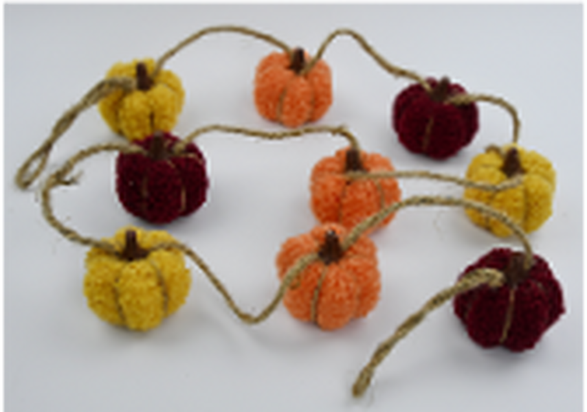 Boucle Pumpkin Garland. Yellow Orange and Brown