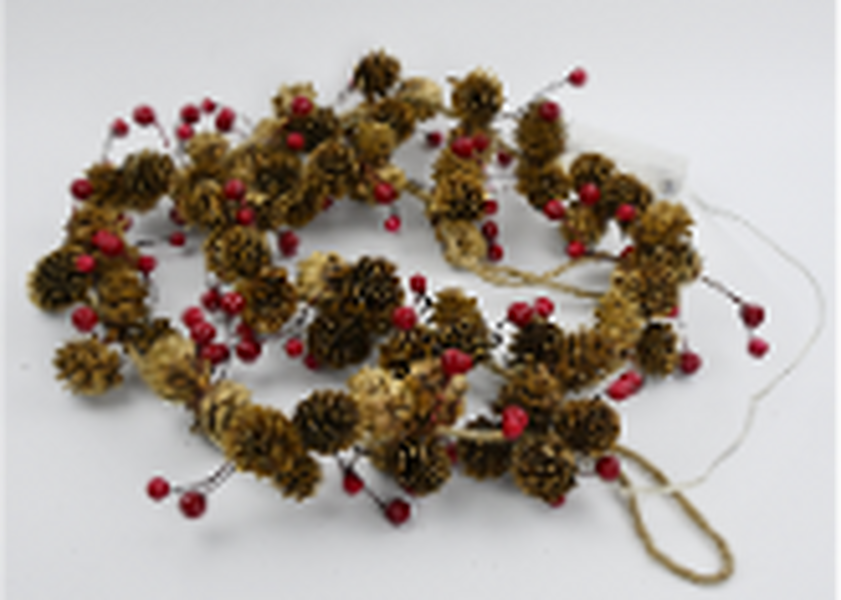 Led Garland with Pinecone and Berries
