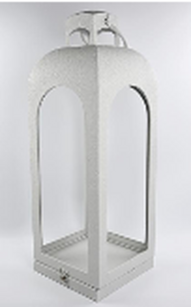 Off White Metal Open Faced Lantern Large