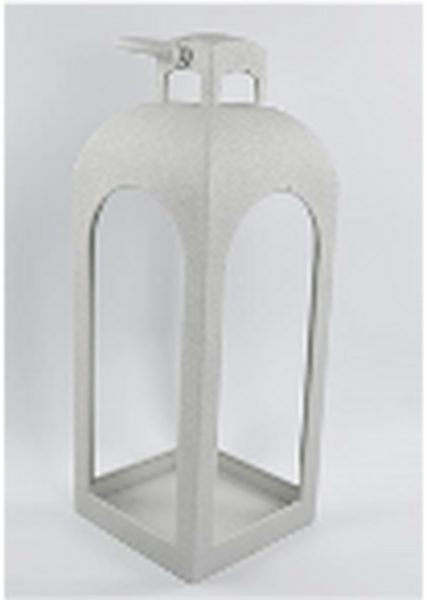 Off White Metal Open Faced Lantern Small