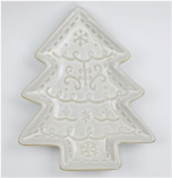 Ceramic Natural Christmas Tree Plate