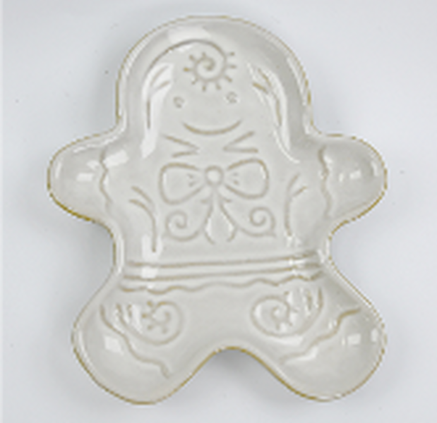 Ceramic Natural Gingerbread Man Plate