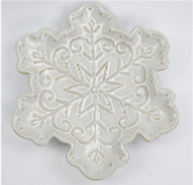 Ceramic Natural Snowflake Plate Medium
