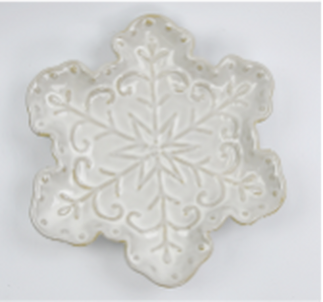 Ceramic Natural Snowflake Plate Small