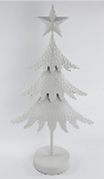 Off White Metal Christmas Tree