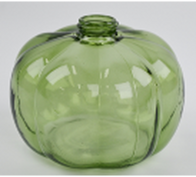 Vintage Green Glass Pumpkin