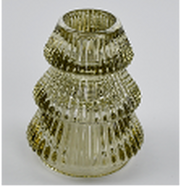 Smokey Brown Ribbed Tree Candle Holder