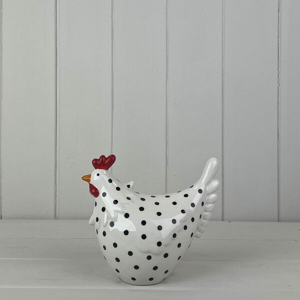 White Dotty Chicken TD15.6x9.2cm H13.3cm  Weight-251g