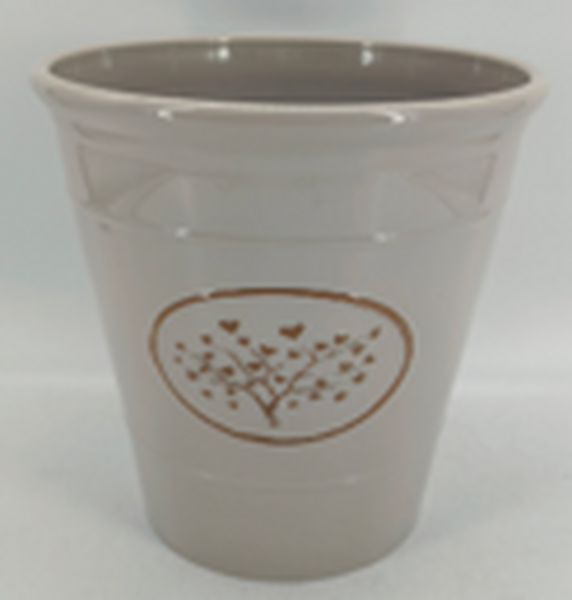 Cream Round Love Heart Tree Recycled Plastic Planter D23cm 5.6LTR Weight 305g