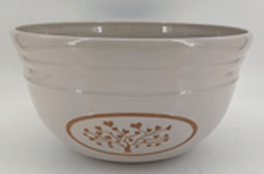 Cream Round Love Heart Tree Bowl Recycled Plastic Planter D30cm 6.6LTR Weight 335g