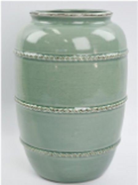 Natural Rustic Ceramic Vase with Rope Detail Large