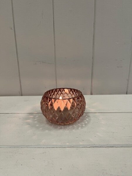 Rose Diamond Pattern Tealight Holder 7cm x 7cm x4.2cm