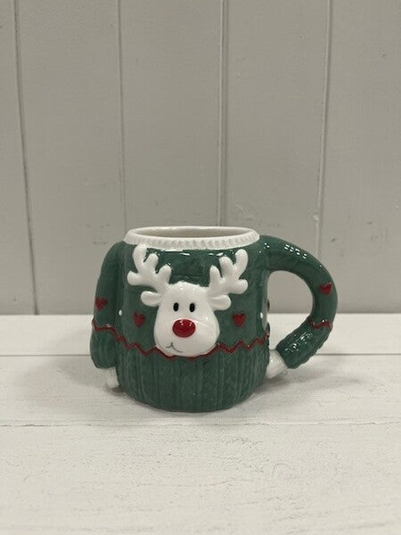 Green Christmas Sweater Ceramic Mug