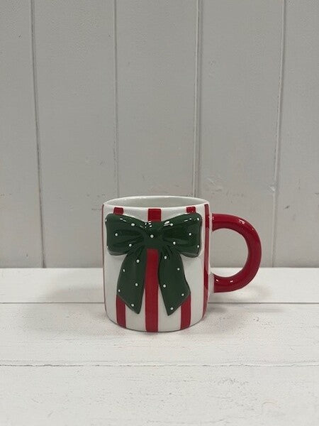 Forest Green Polka Dot Bow Mug