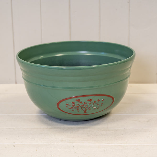 Green Round Love Heart Tree Bowl Recycled Plastic Planter D30cm 6.6LTR Weight 335g